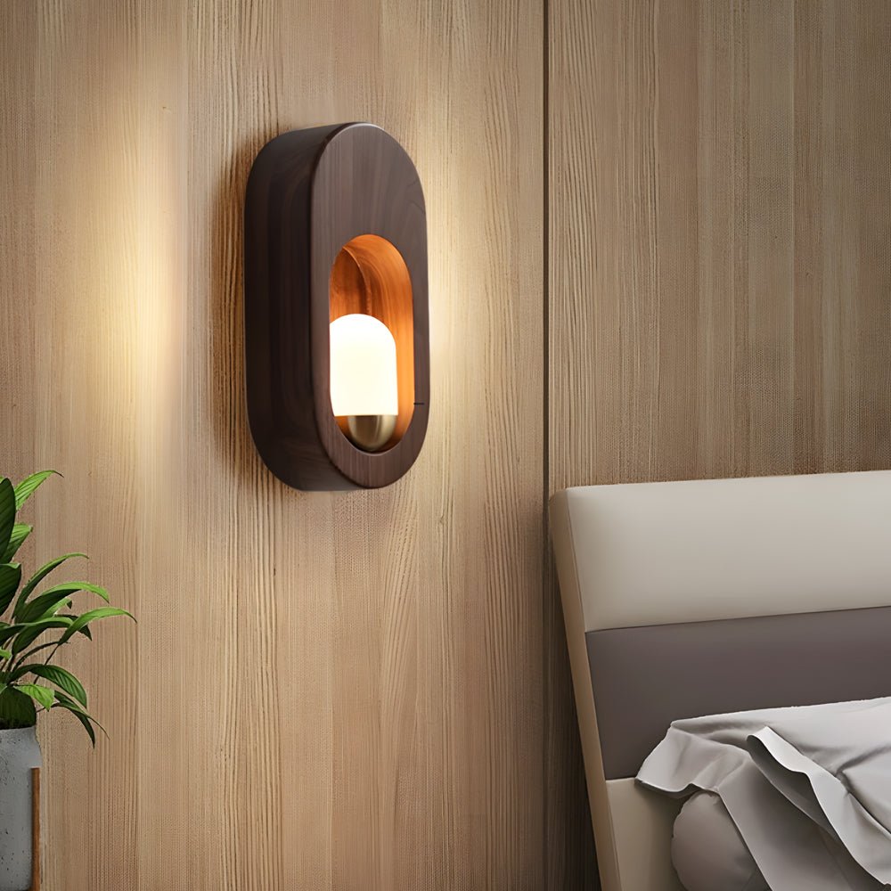 WINTHORPE WALNUT OVAL WALL LIGHT