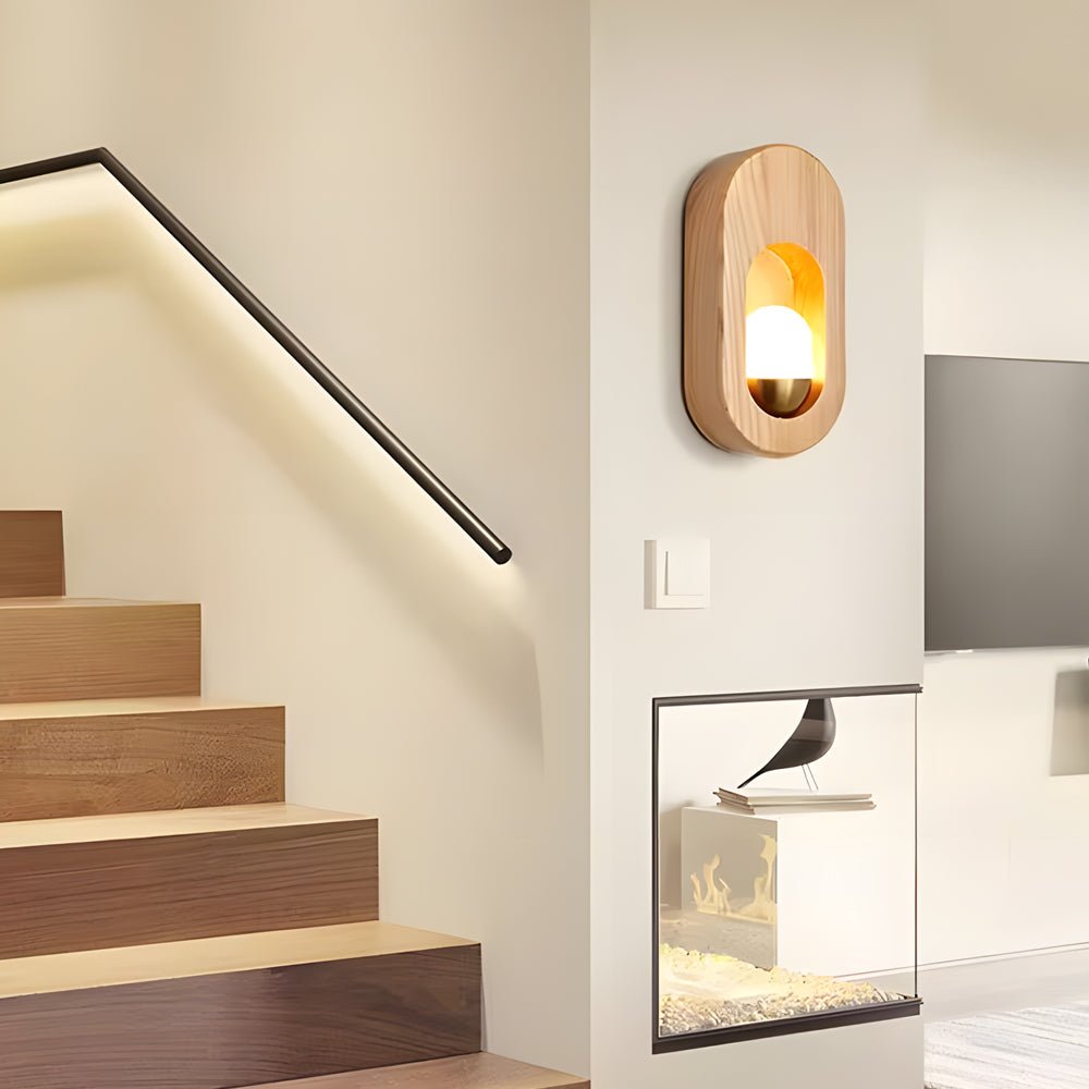 WINTHORPE WALNUT OVAL WALL LIGHT