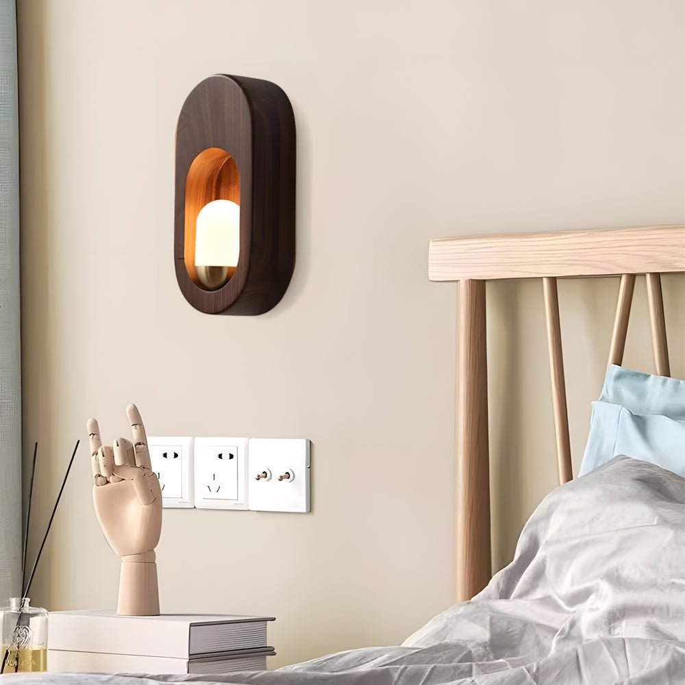 WINTHORPE WALNUT OVAL WALL LIGHT