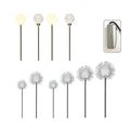 1. **WILLOWSHIRE SOLAR GLOWING DANDY LIGHTS** - A charming set of ten solar-powered garden illuminators designed to mimic the delicate beauty of dandelions, casting a warm glow along pathways.

2. **HATHERLEIGH GARDEN LUMINAIRES** - This exquisite collect