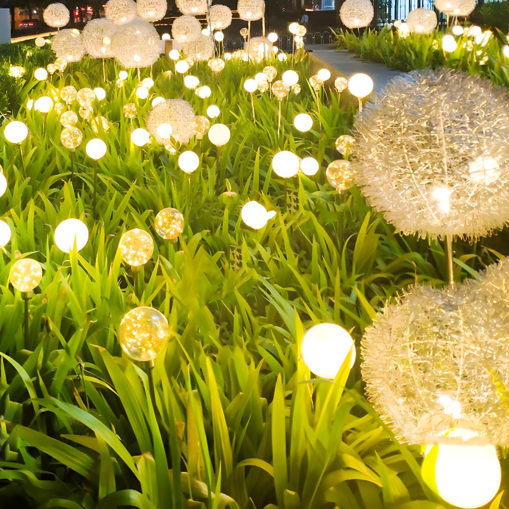 1. **WILLOWSHIRE SOLAR GLOWING DANDY LIGHTS** - A charming set of ten solar-powered garden illuminators designed to mimic the delicate beauty of dandelions, casting a warm glow along pathways.

2. **HATHERLEIGH GARDEN LUMINAIRES** - This exquisite collect