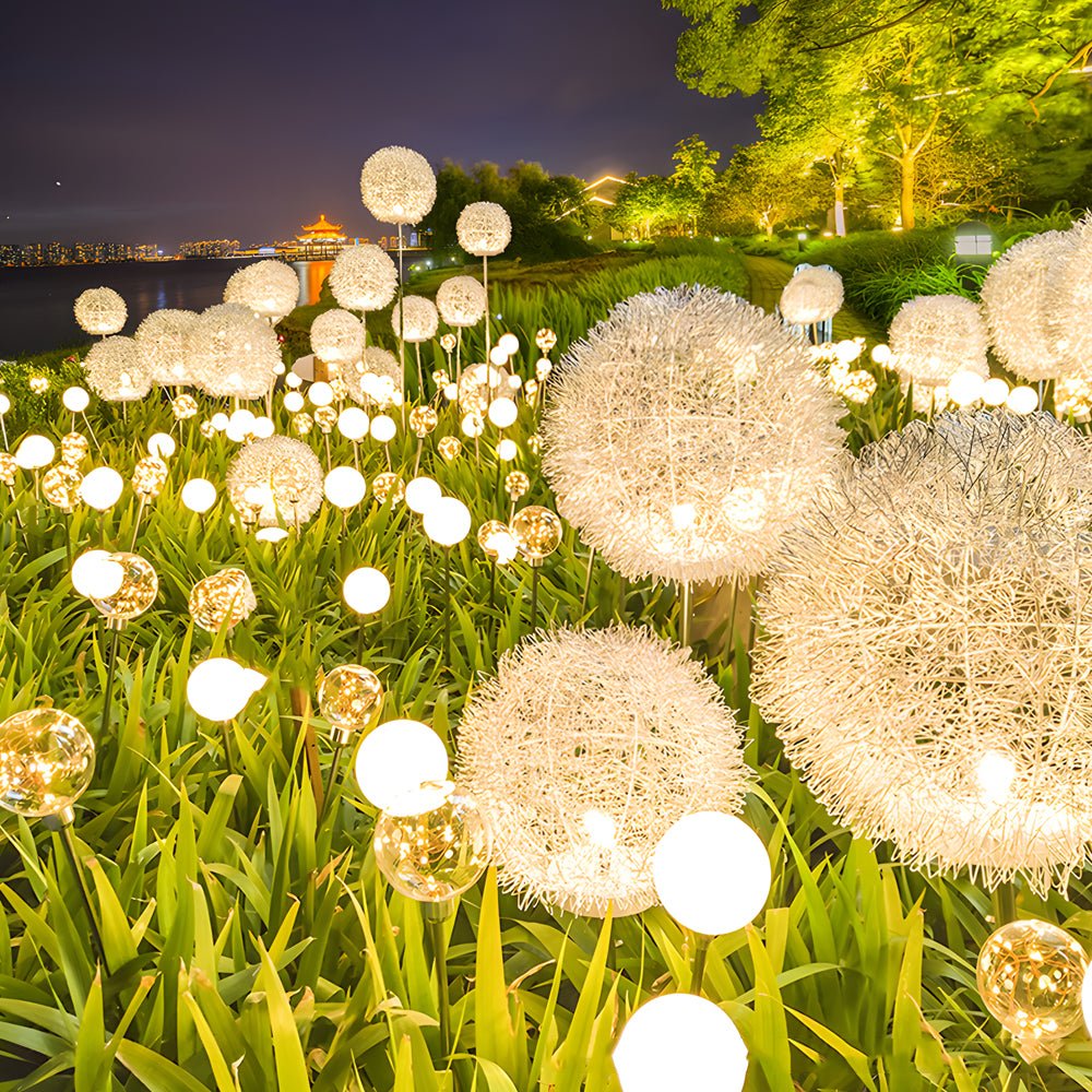 1. **WILLOWSHIRE SOLAR GLOWING DANDY LIGHTS** - A charming set of ten solar-powered garden illuminators designed to mimic the delicate beauty of dandelions, casting a warm glow along pathways.

2. **HATHERLEIGH GARDEN LUMINAIRES** - This exquisite collect