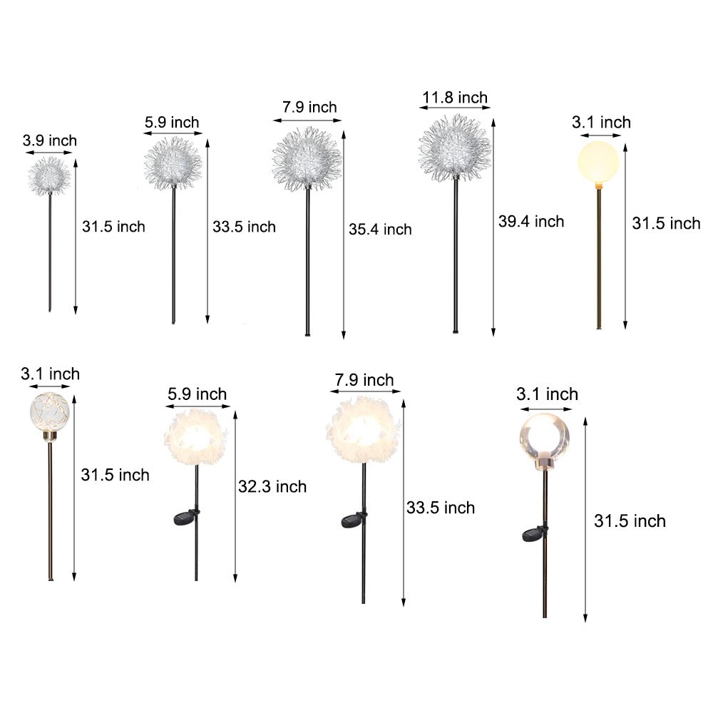 1. **WILLOWSHIRE SOLAR GLOWING DANDY LIGHTS** - A charming set of ten solar-powered garden illuminators designed to mimic the delicate beauty of dandelions, casting a warm glow along pathways.

2. **HATHERLEIGH GARDEN LUMINAIRES** - This exquisite collect