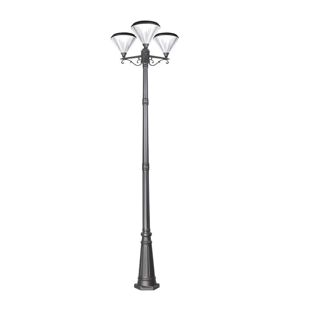 WINTERBOURNE 102-INCH BLACK TRIPLE LANTERN STREET POST LIGHT