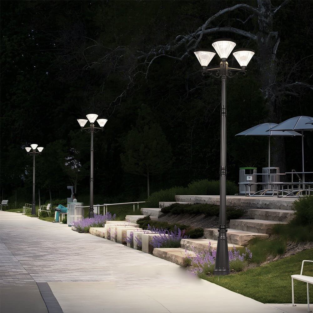 WINTERBOURNE 102-INCH BLACK TRIPLE LANTERN STREET POST LIGHT