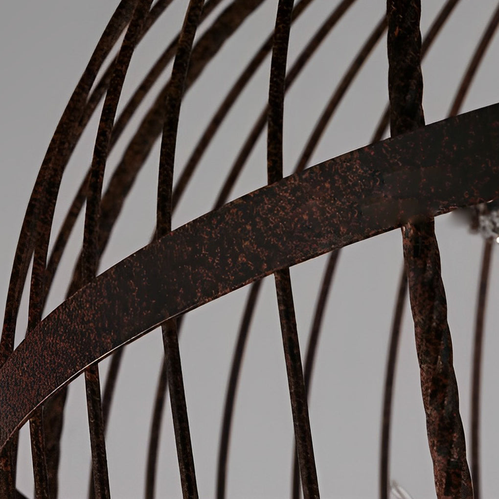 WHITBY IRON BIRDNEST CHANDELIER WITH CRYSTAL ACCENTS