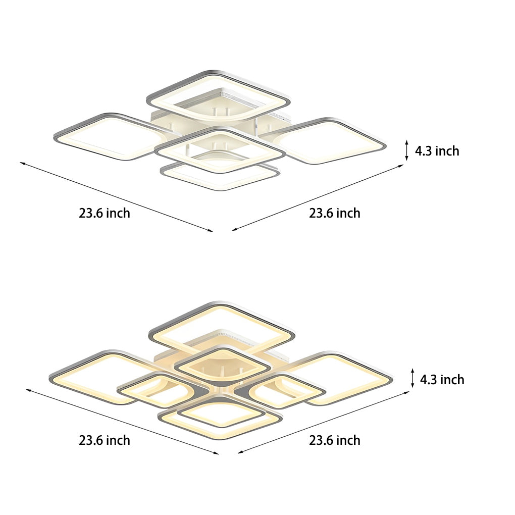 RAVENSHIRE MODERN SQUARE REMOTE DIMMING CEILING LUMINAIRE