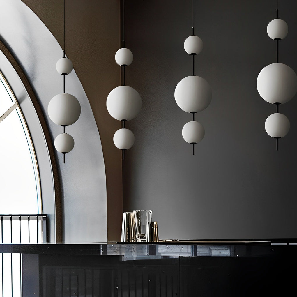 WINTHORPE BUBBLE GLASS PENDANT LIGHTING WITH IRON FRAME