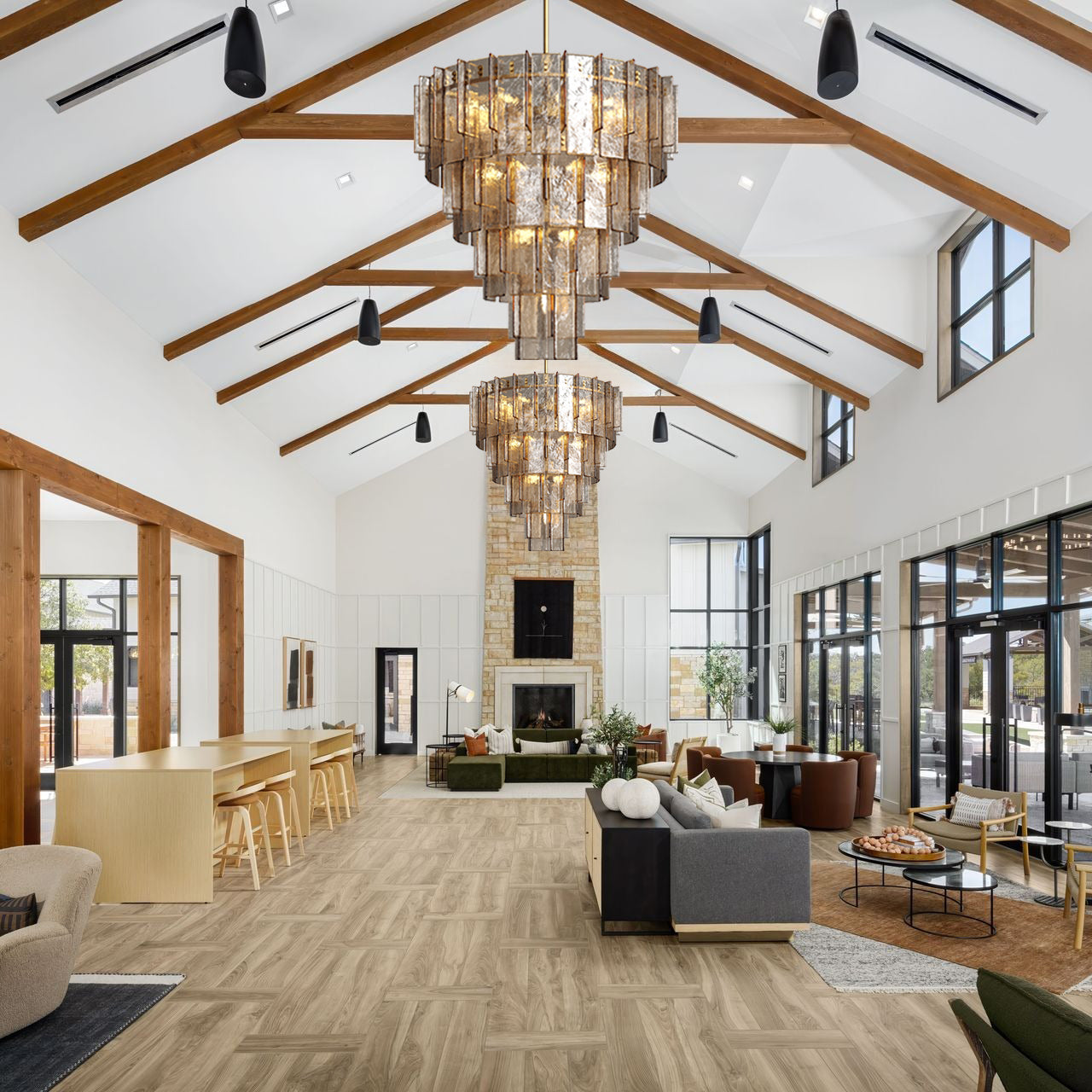 VERDANTIA SMOKED CRYSTAL TIERED CEILING LUMINAIRE