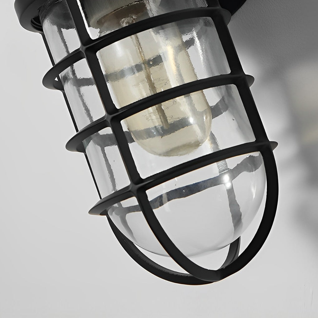WINDSOR RETRO CAGE OUTDOOR WALL LANTERN, 4W WATER-RESISTANT