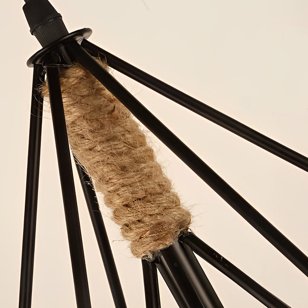 THISTLE IRON ROPE GEOMETRIC HANGING LANTERN