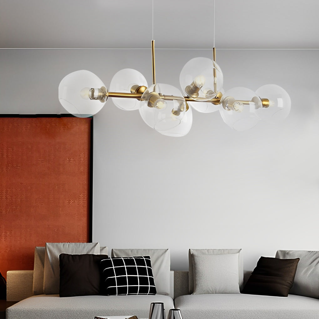 WINTHROP EIGHT-BULB GLASS SHADE CHANDELIER FOR DINING SPACES