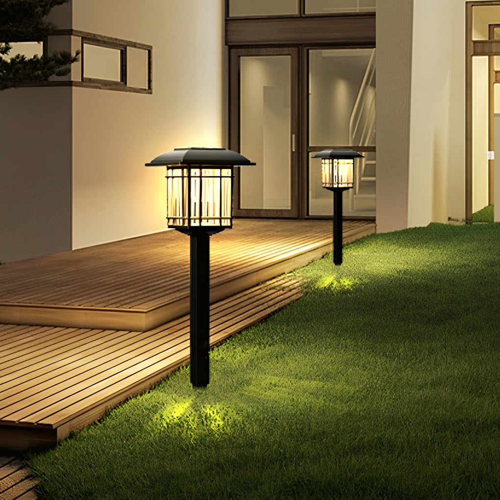 WINDSOR SOLAR SQUARE GARDEN ILLUMINATORS, WEATHER-RESISTANT OUTDOOR LANTERNS
