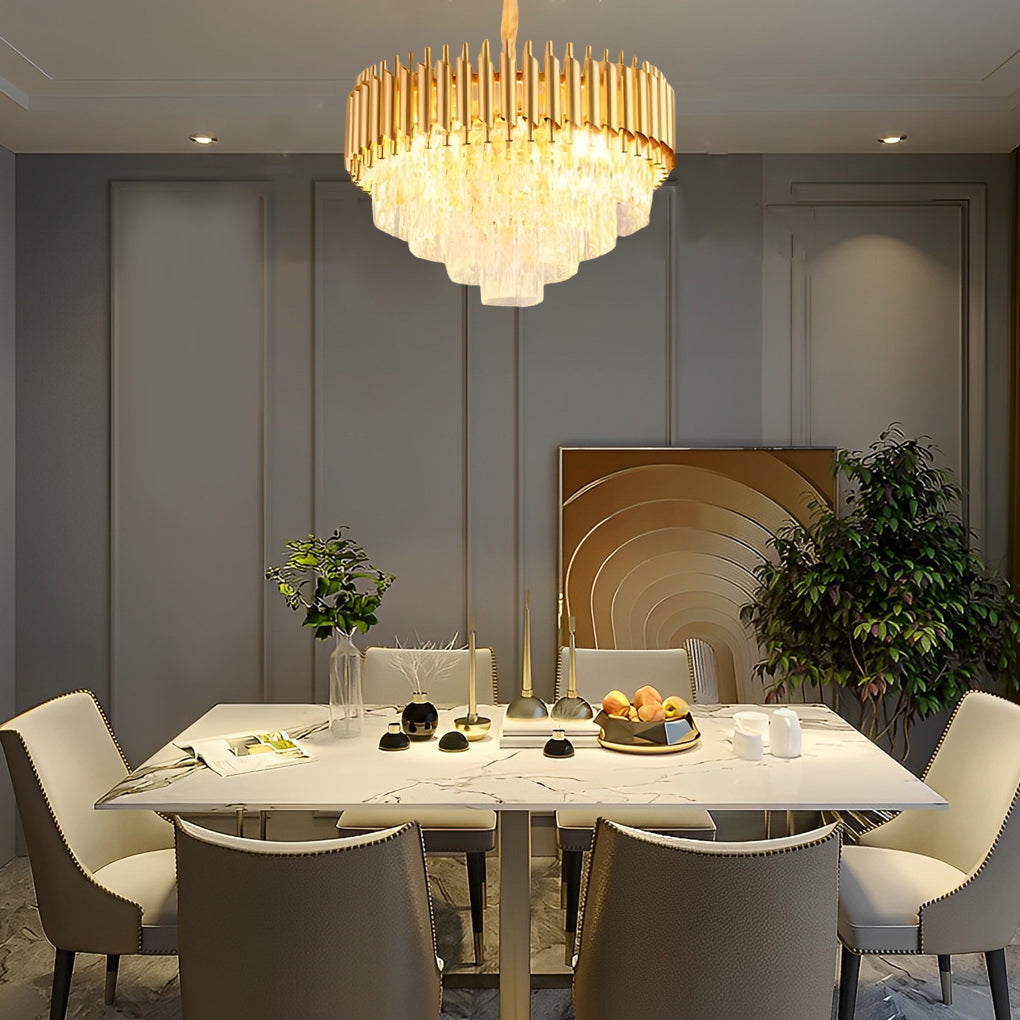 WINTHROP CRYSTAL RADIANCE THREE-TIERED CHANDELIER