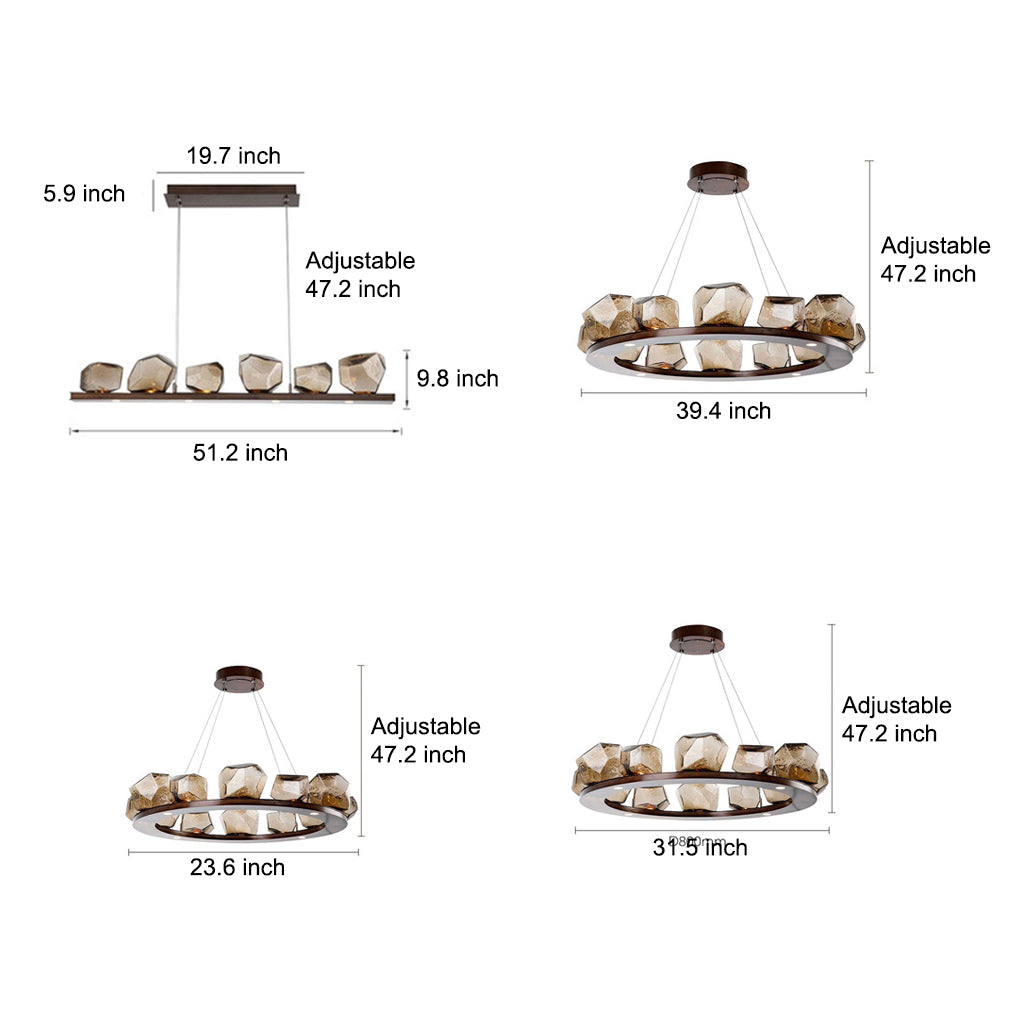 WINDSOR COGNAC GLASS ARTISAN CHANDELIER