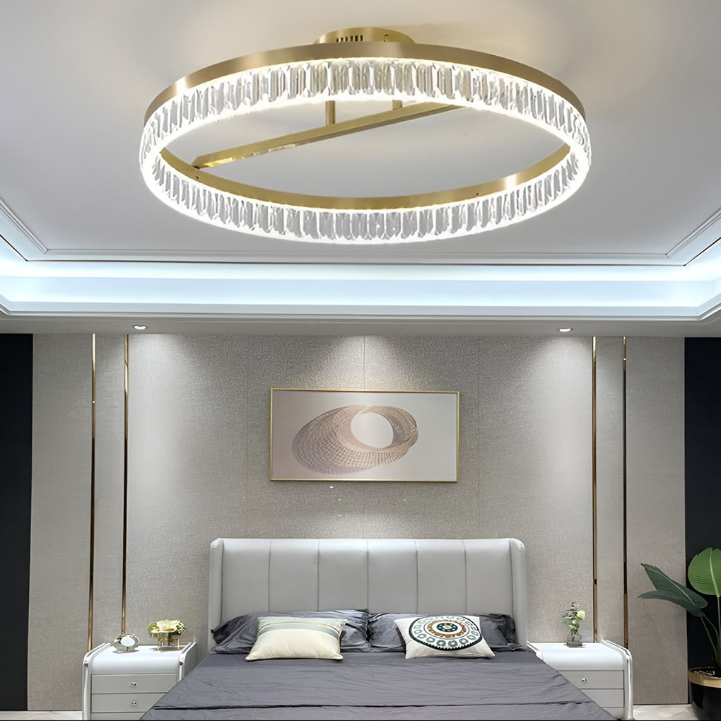 WINDSOR GLOW MODERN CIRCULAR LED CEILING FIXTURE IN GOLD