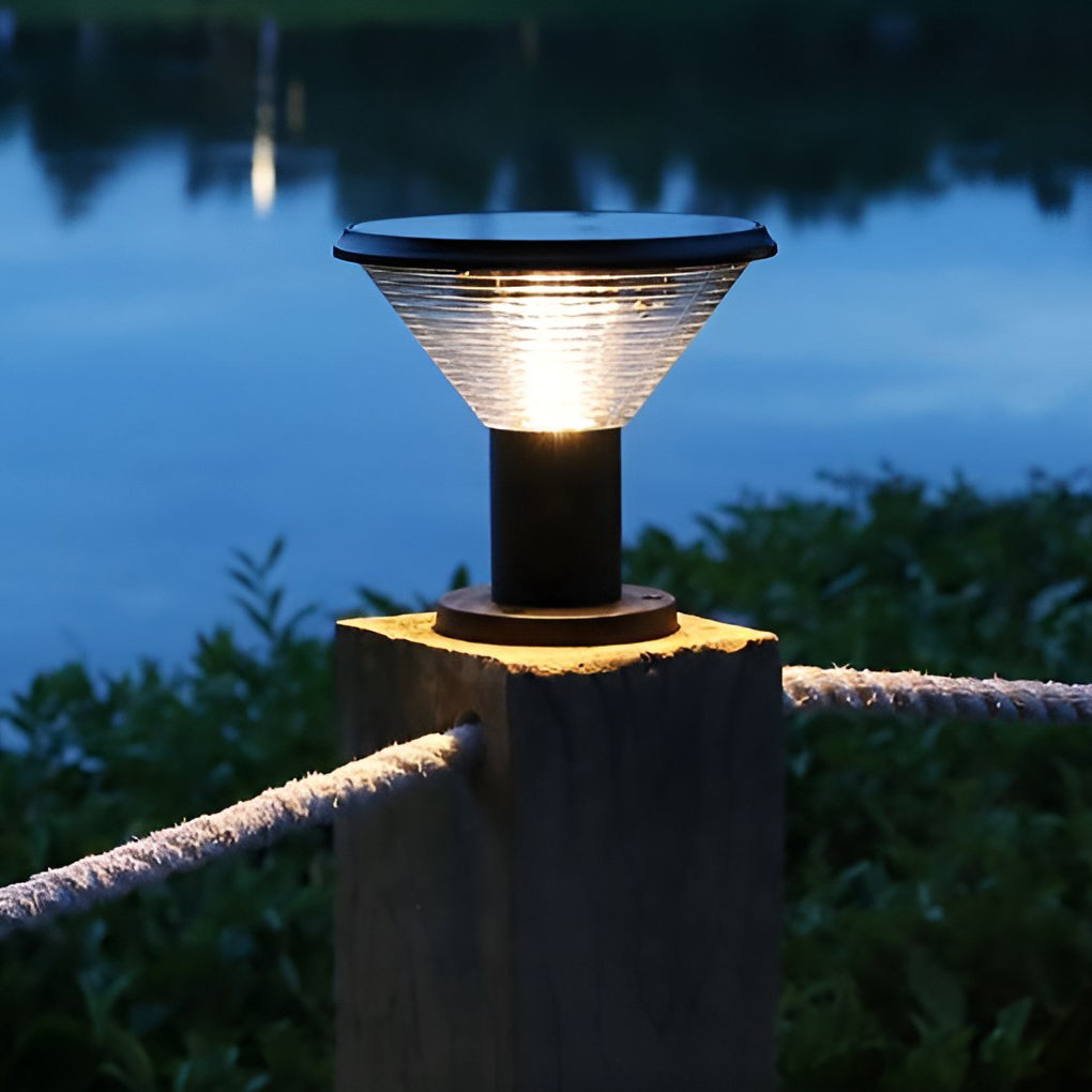 RAVENWOOD SOLAR-POWERED CIRCULAR FENCE LANTERNS WITH SMART LIGHTING