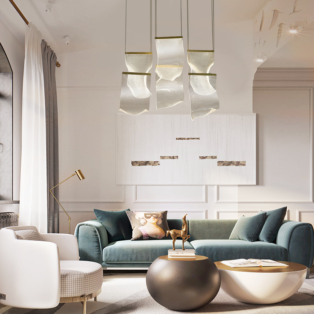 FELSTED CURVATURE ACRYLIC LED CHANDELIER WITH GRADUAL DIMMING