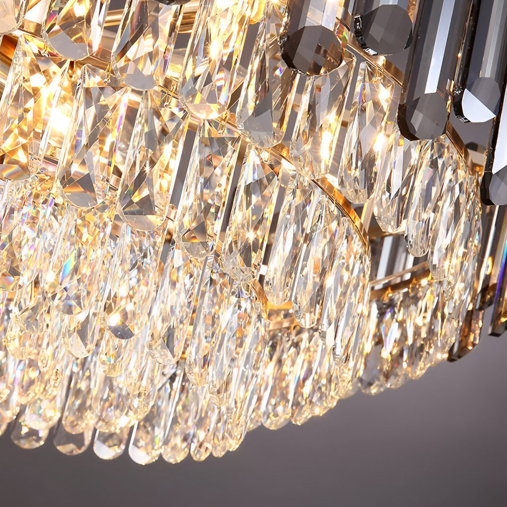 WINTHROP CRYSTAL LAYERED OVAL CHANDELIER