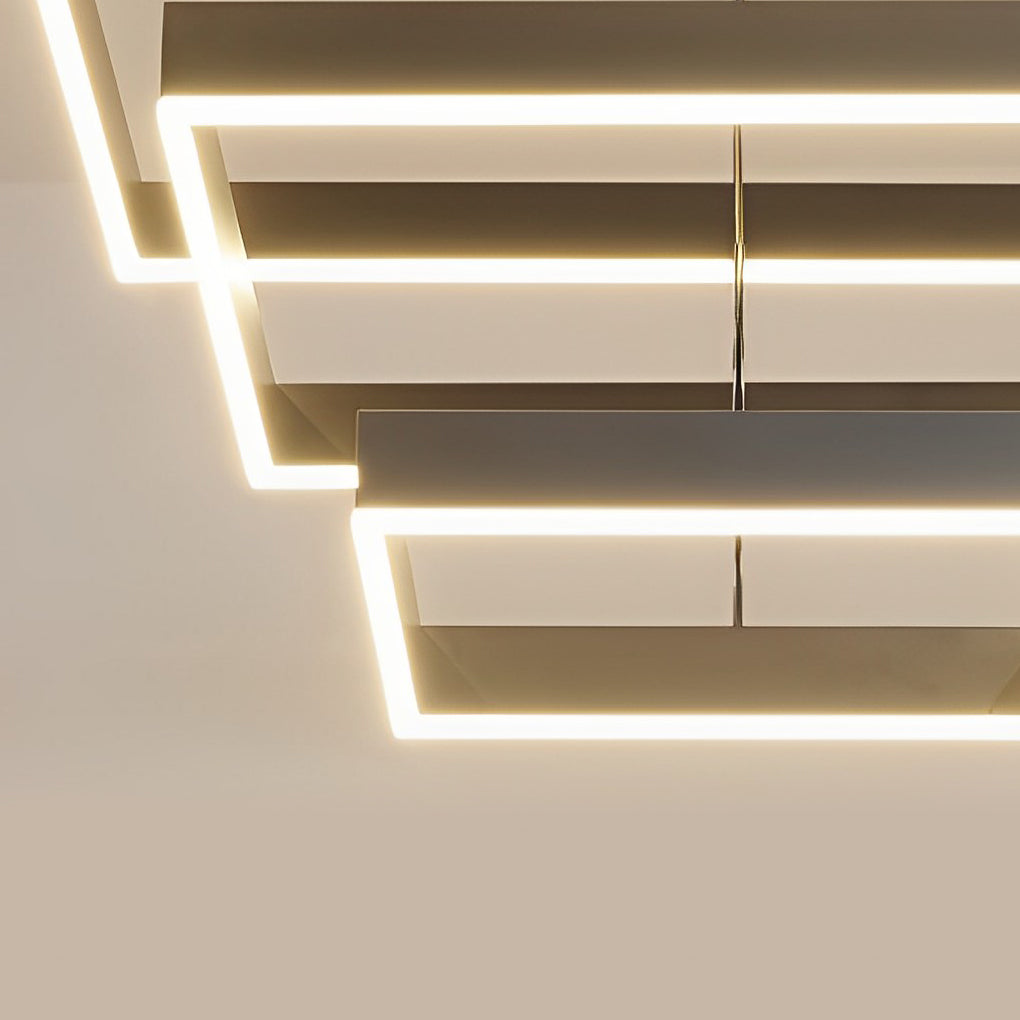 WINTHROP TRIO LAYER DIMMABLE LED SQUARE CHANDELIER WITH REMOTE