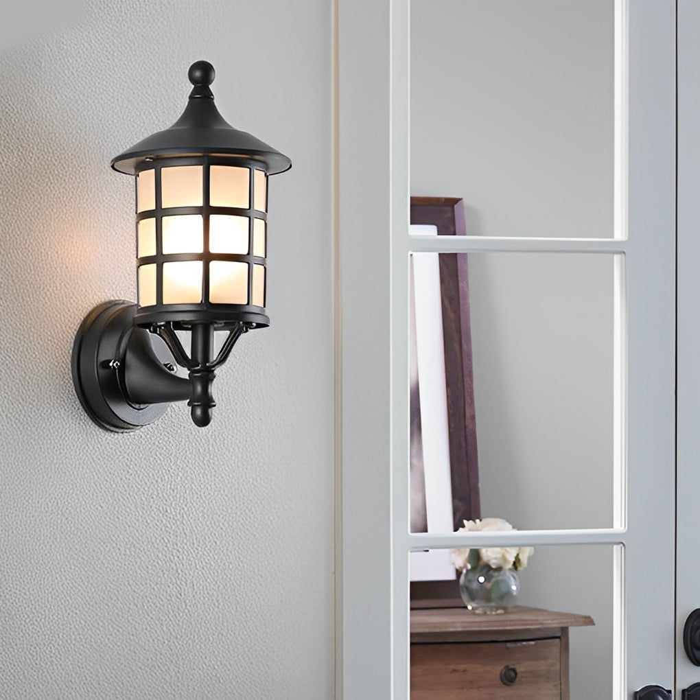 WINTHROP BLACK SOLAR WALL LANTERNS WITH TRIPLE DIMMING OPTIONS