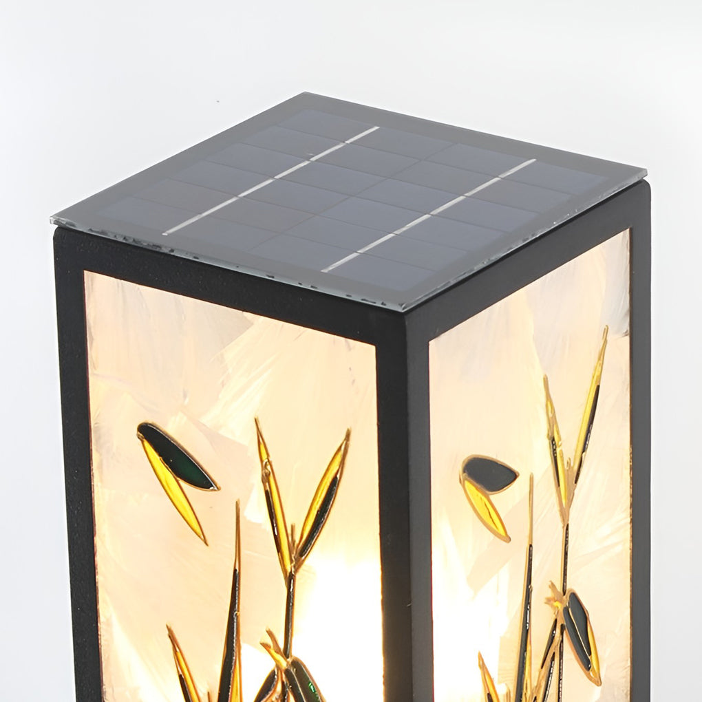 CHARLESTON FLORAL EMBELLISHED SOLAR GARDEN BOLLARD LIGHT