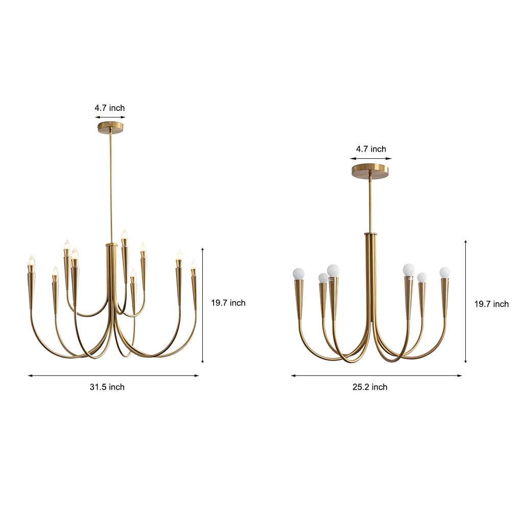 BELMONT FRENCH CANDLELIGHT 6/9-BULB DIMMABLE CHANDELIER