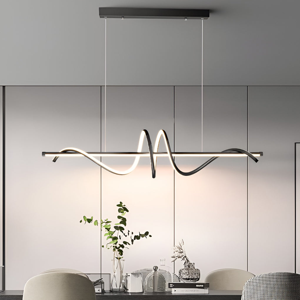 1. "WINSLOW WHISPERING LED HANGING LIGHT"  
   - Features smooth stepless dimming and a minimalist Nordic design, perfect for illuminating kitchen spaces with a warm glow.

2. "BRAMBLETON RADIANCE CEILING CHANDELIER"  
   - Showcases a unique blend of mod