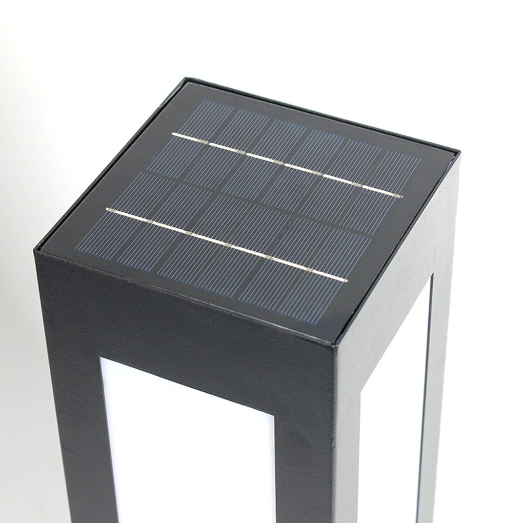 RAVENWOOD AUTOMATIC SOLAR BOLLARD LANTERN, WEATHER-RESISTANT LED GARDEN ILLUMINATION