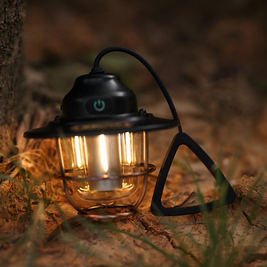 RAVENSCROFT CIRCULAR LED OUTDOOR LANTERN WITH USB RECHARGE