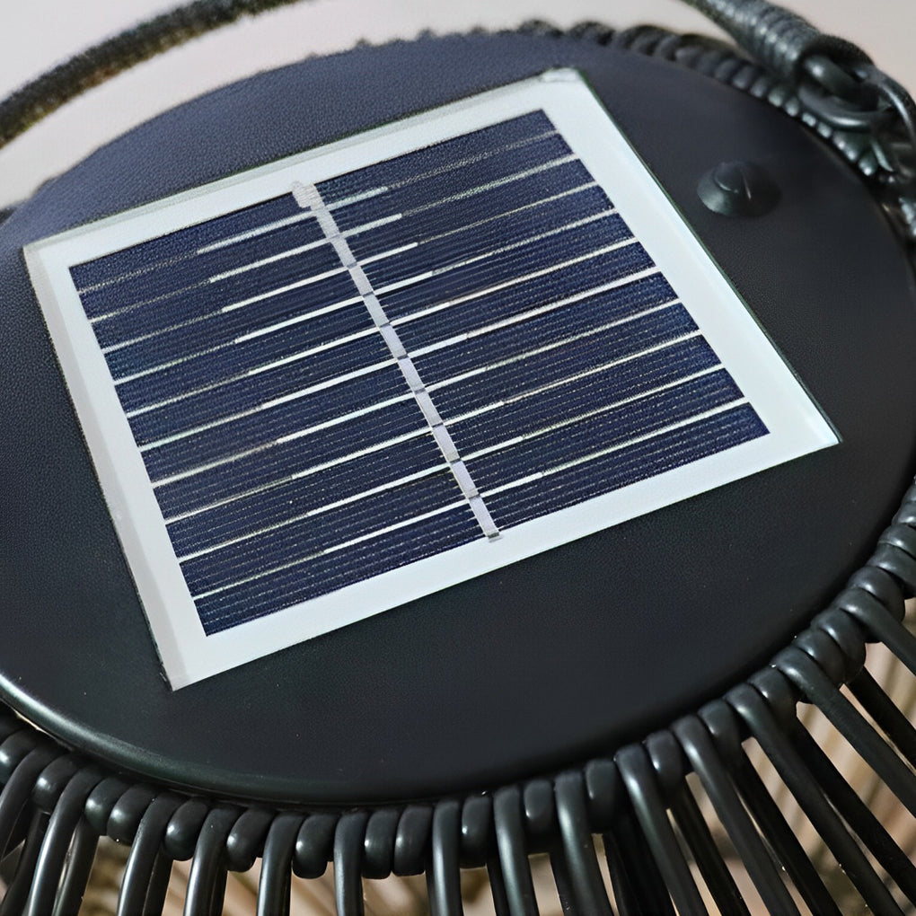 WINTHROP WOVEN SOLAR LANTERN WITH LED GLOW