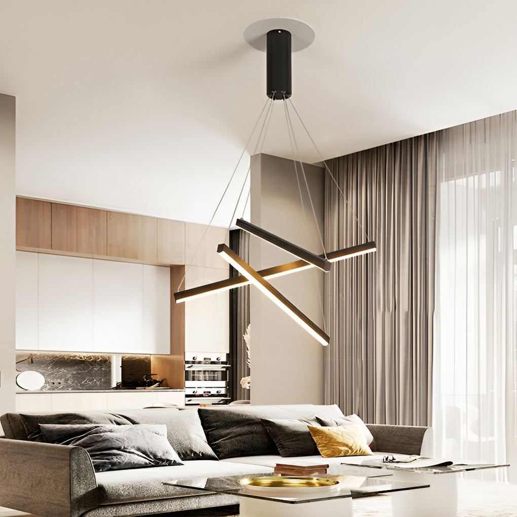 CHARLESTON SLIMLINE REMOTE-CONTROLLED LED CHANDELIER WITH VARIABLE BRIGHTNESS