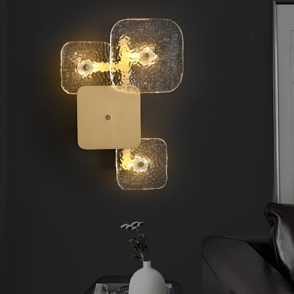WINTHROP COPPER-FRAMED GLASS SQUARE WALL LIGHT