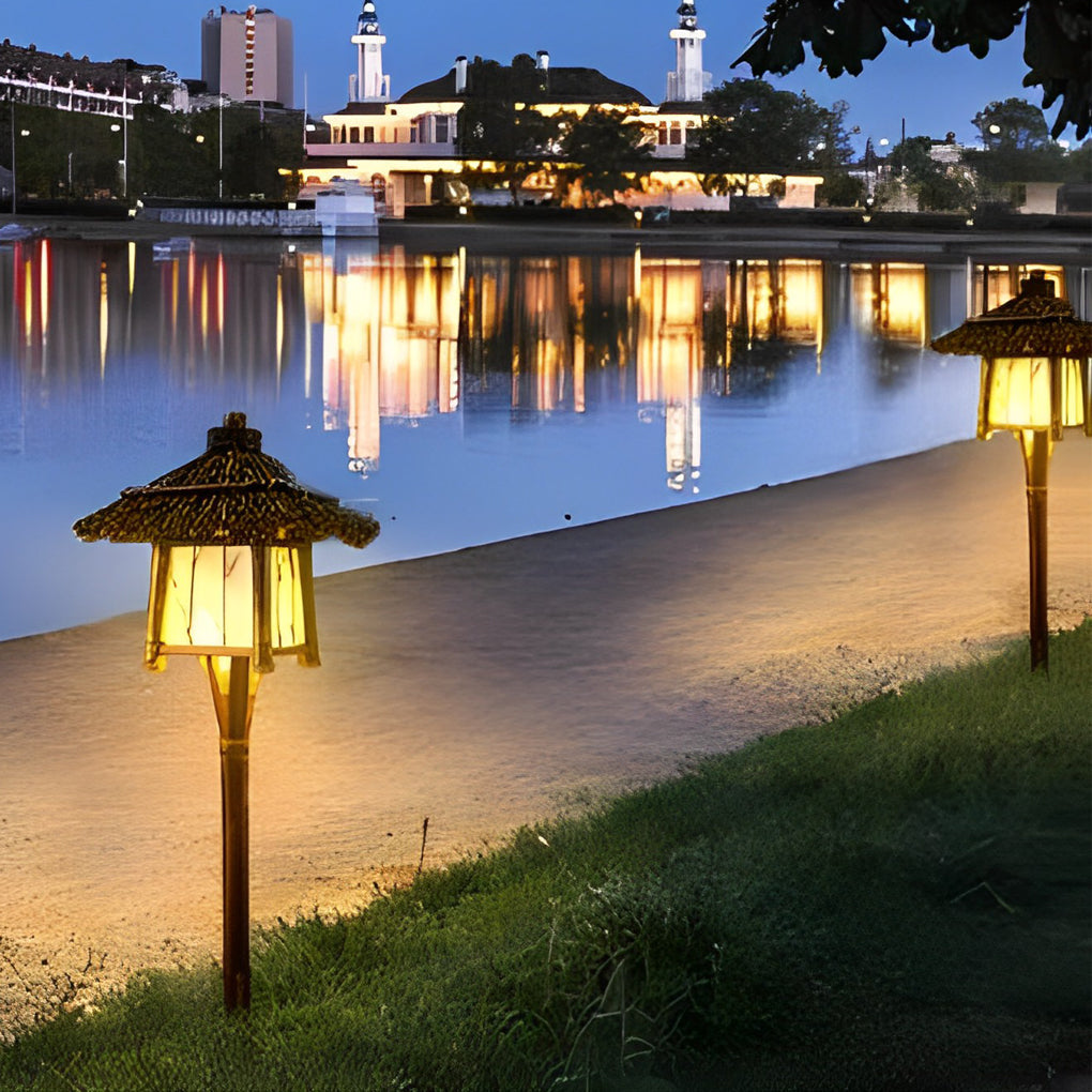 BRAMBLEWICK BAMBOO CANOPY LANTERN - Multifunctional Outdoor Pendant and Post Illumination