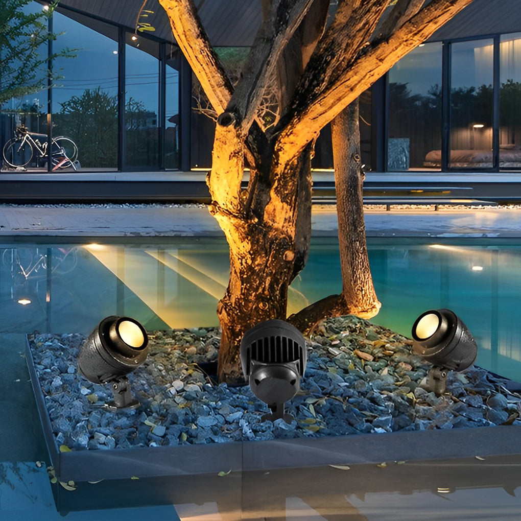 WINDSOR CIRCLE OUTDOOR LUMINAIRE, WATER-RESISTANT ADJUSTABLE SPOTLIGHT FOR LANDSCAPING