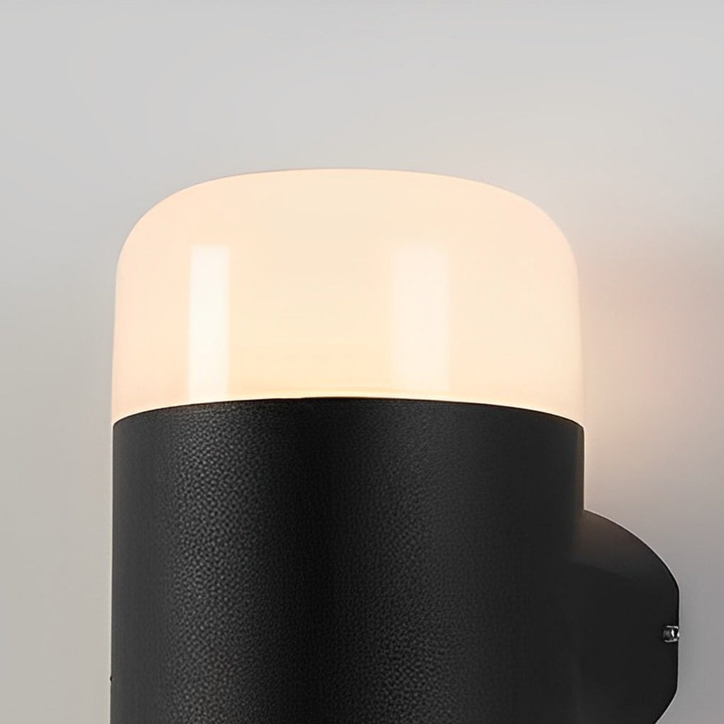 RAVENHURST CIRCULAR LED OUTDOOR LIGHTING, WATER-RESISTANT BLACK WALL FIXTURE