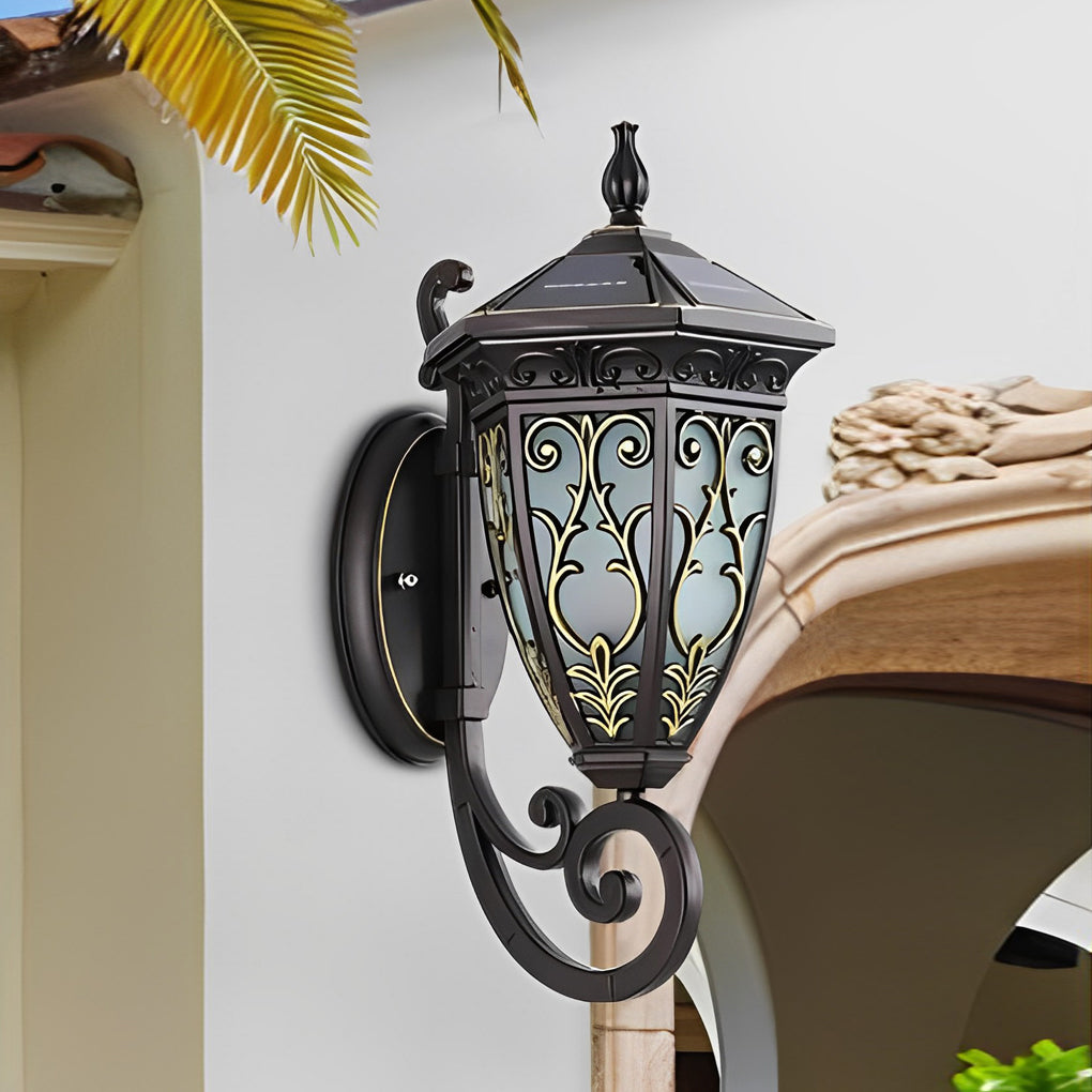 CHARLESTON PETAL EMBELLISHED SOLAR WALL ILLUMINATOR