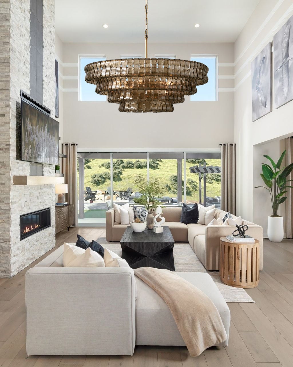 VERONA SMOKE-LACED CIRCULAR LIGHTING FIXTURE