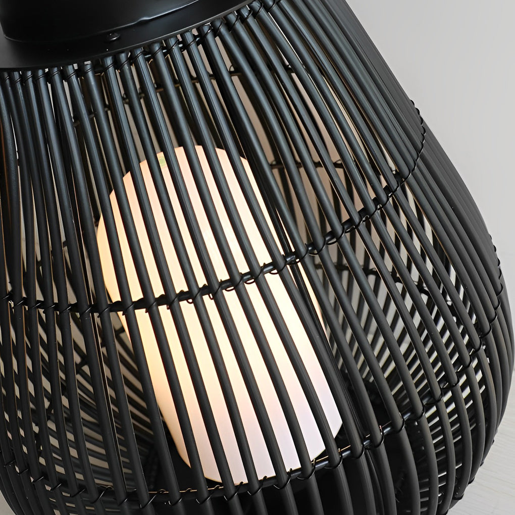 RAVENSDALE CHARCOAL IRON WOVEN E27 OUTDOOR PILLAR LANTERN