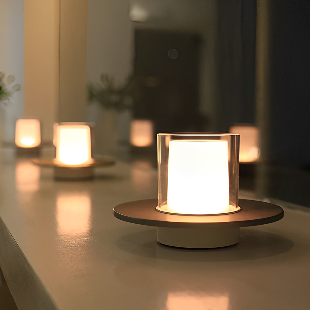CHISWICK CORDLESS CYLINDRICAL LAMP WITH TRAY BASE