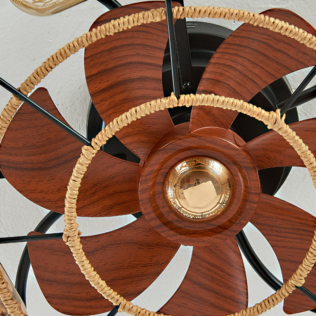 WINDSOR WOVEN RATTAN INDUSTRIAL CEILING LANTERN