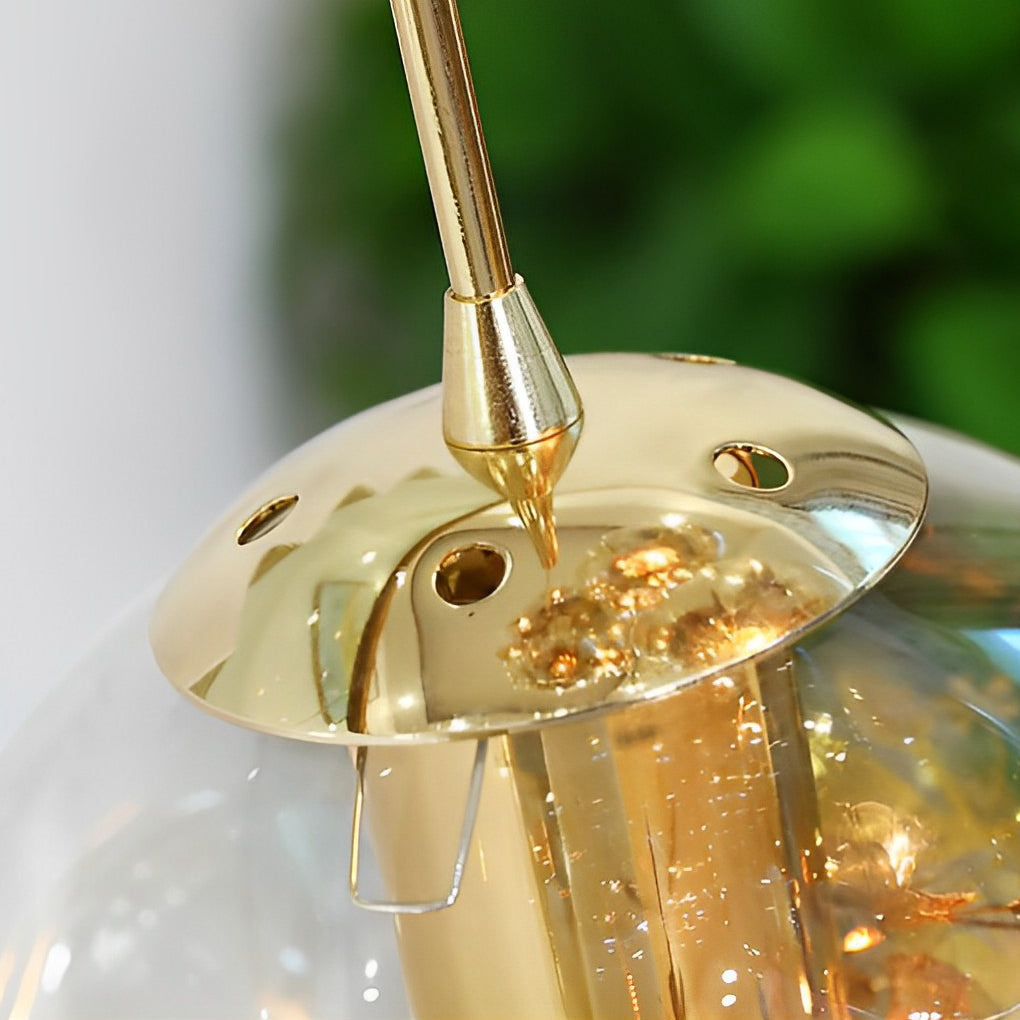 WINDSOR COGNAC CRYSTAL GLOBE ADJUSTABLE CHANDELIER