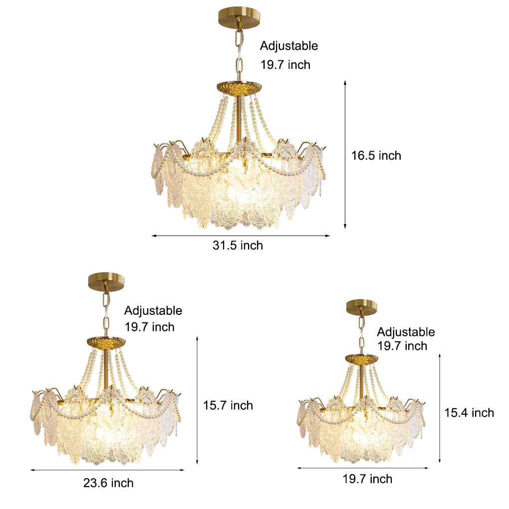 BELLEFONTE PEARL-ADORNED GLASS LIGHTING WITH TRIPLE DIMMING