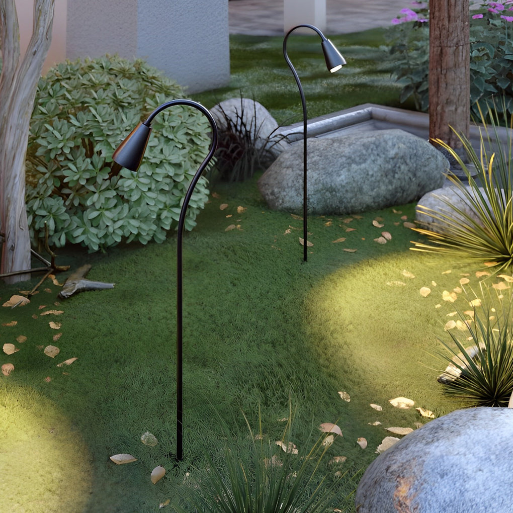 FENWICK ARCHING GARDEN LANTERN, WEATHERPROOF LED COB OUTDOOR ILLUMINATION