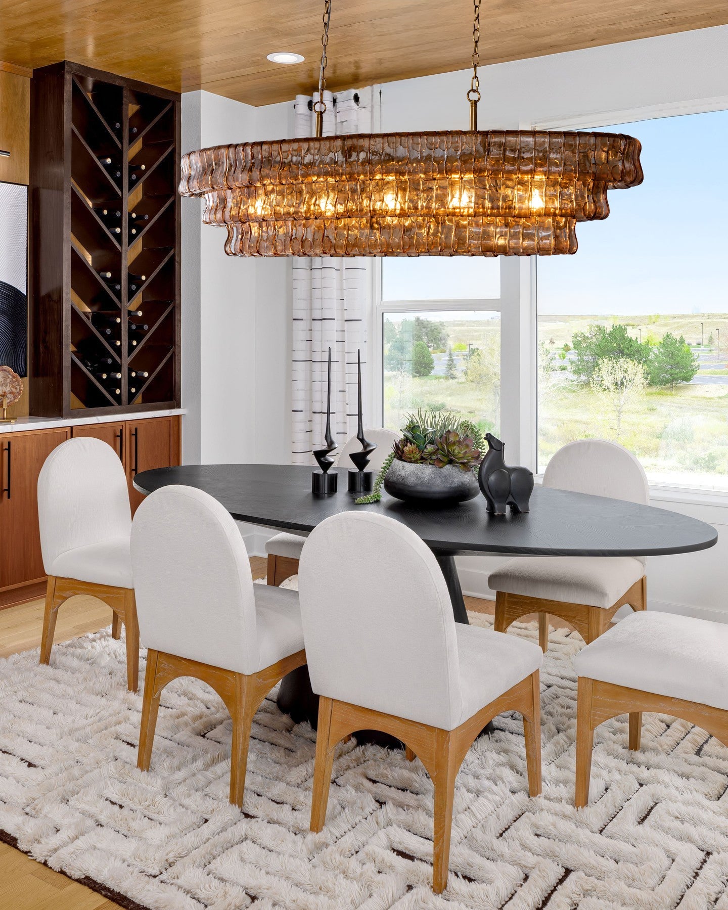 VITTORIO SMOKED GLASS OVATE CEILING LANTERN