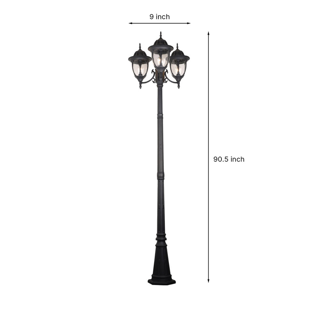 CHATHAM TRIPLE-ARMED OUTDOOR LANTERN, WEATHER-RESISTANT ALUMINUM, EUROPEAN INFLUENCE