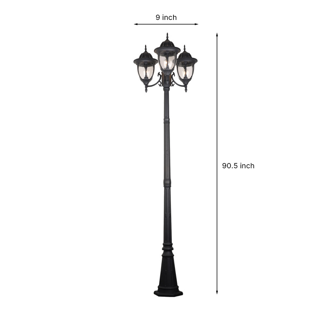 CHATHAM TRIPLE-ARMED OUTDOOR LANTERN, WEATHER-RESISTANT ALUMINUM, EUROPEAN INFLUENCE
