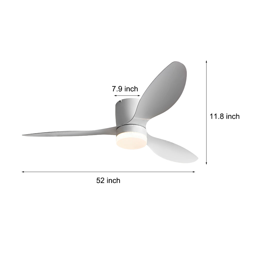 FENWICK 52-INCH TRIO BLADE SILENT LED CEILING LIGHT WITH REMOTE CONTROL