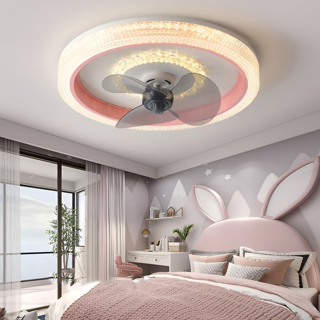 WINTHORPE CIRCULAR LED CEILING FAN WITH VARIABLE BRIGHTNESS AND 360° ROTATION
