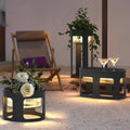WINDSOR SOLAR-ILLUMINATED CIRCULAR OUTDOOR LAMP WITH UNDERSTATED BASE LIGHTING
